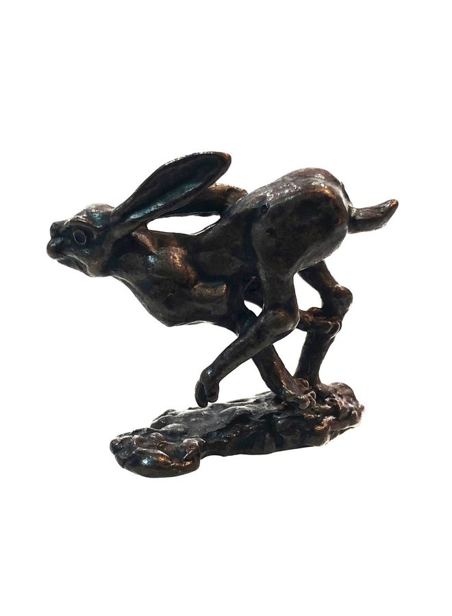 Hare running bronze 19