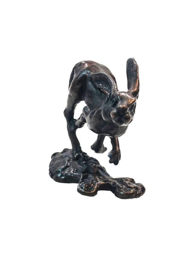 Hare running bronze 19