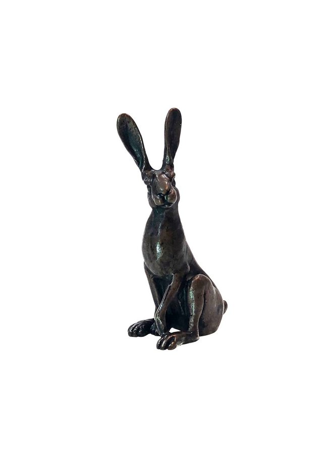 Hare sitting bronze 14