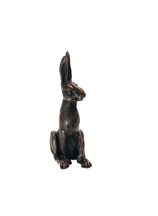 Hare sitting bronze 14