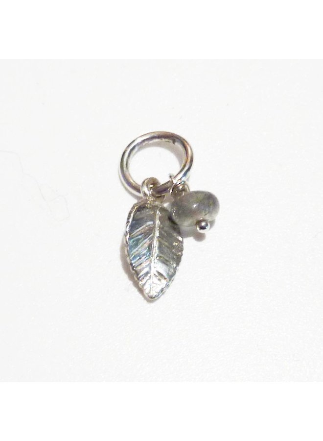 Leaf charm with crystal