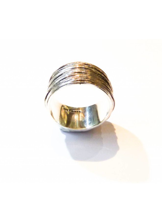 Thick wrap  silver ring 22