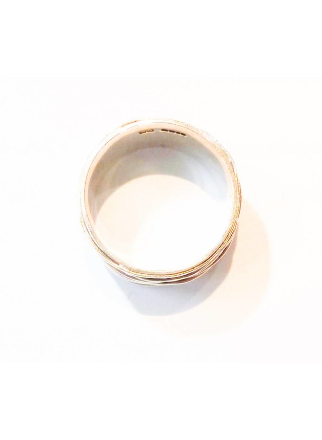 Thick wrap  silver ring 22