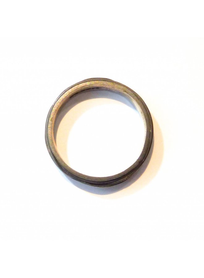 Thin wrap oxidised silver ring