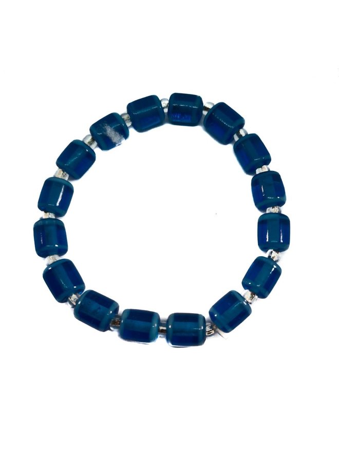 Bracelet Glass Tubes blue -