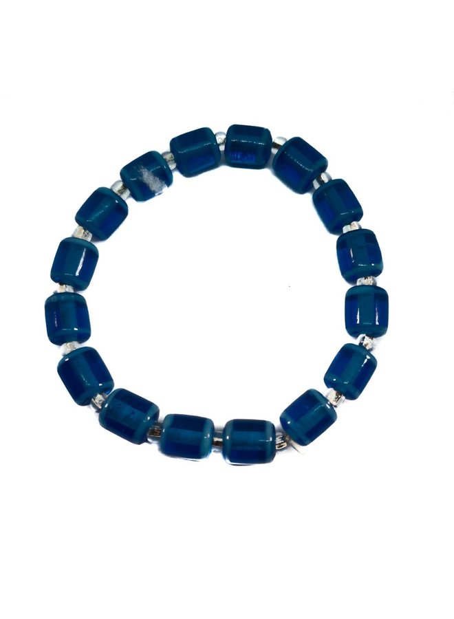 Pulsera Glass Tubes azul -