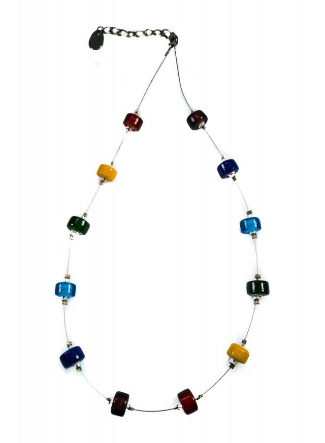 Necklace spaced rainbow glass