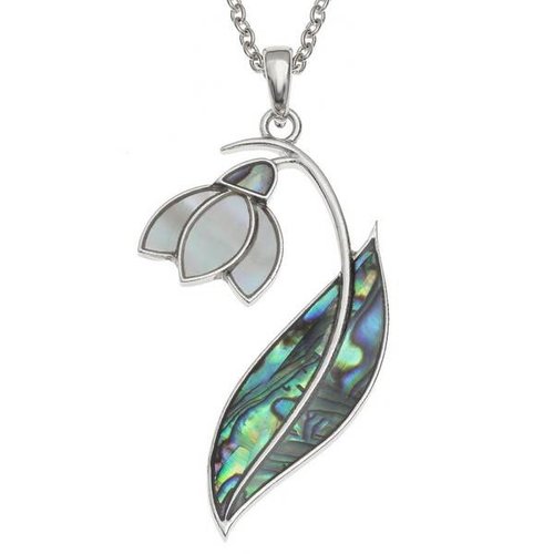 Tide Jewellery Schneeglöckchen Intarsien Paua Muschel und Mop Halskette Tide Jewellery Schneeglöckchen Intarsien Paua Muschel und Mop Halskette