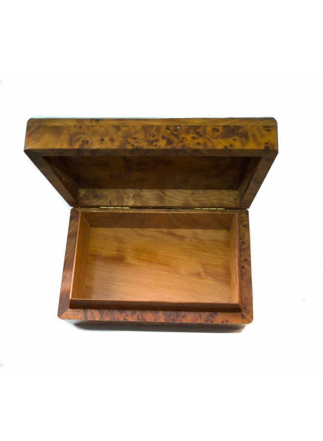 Water Splash Pewter y caja de madera con bisagras