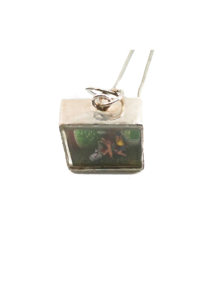 Square diorama Scooter Pendant