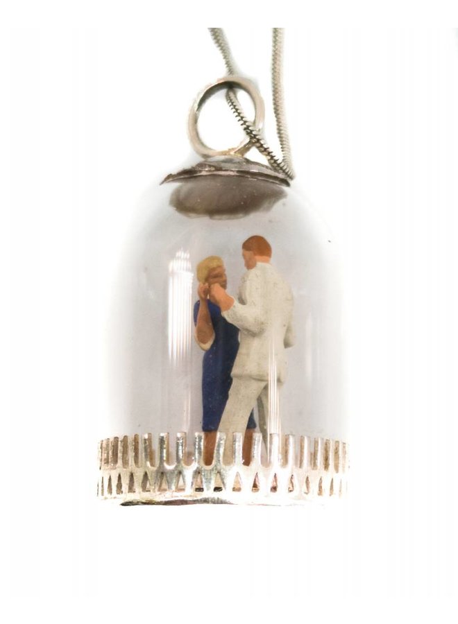Dome diorama Strictly Dancers silver Pendant