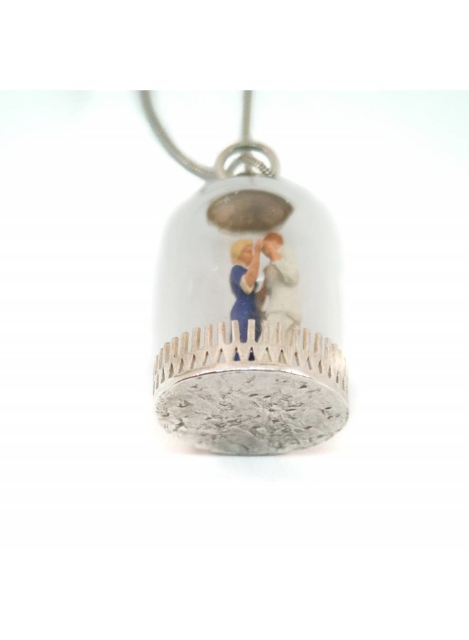 Dome diorama Strictly Dancers silver Pendant