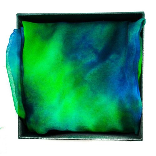 Lady Crow Silks Cascada larga Gossamer Silk Scarf en caja Lady Crow Silks Cascada larga Gossamer Silk Scarf en caja