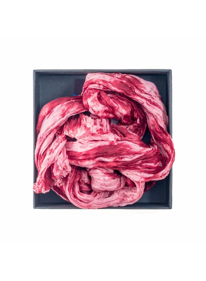 Bordeaux Crinkle Silk Scarf 180x55cm