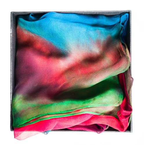 Lady Crow Silks Herbst Lange Gaze Seidenschal Boxed Lady Crow Silks Herbst Lange Gaze Seidenschal Boxed