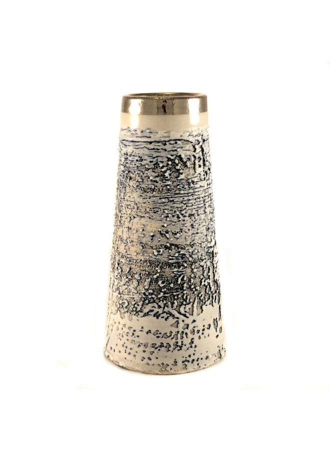 Textured conical form platinum lustre