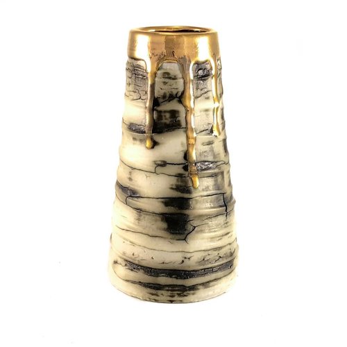 Alex McCarthy Textured conical form gold lustre Alex McCarthy Textured conical form gold lustre