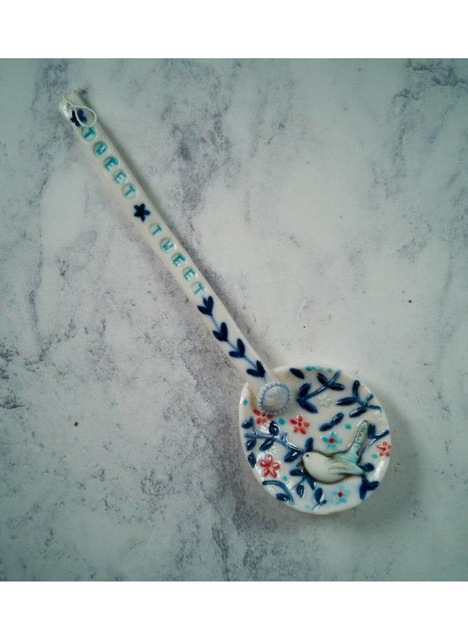 Spoon with bird  2 Porcelain