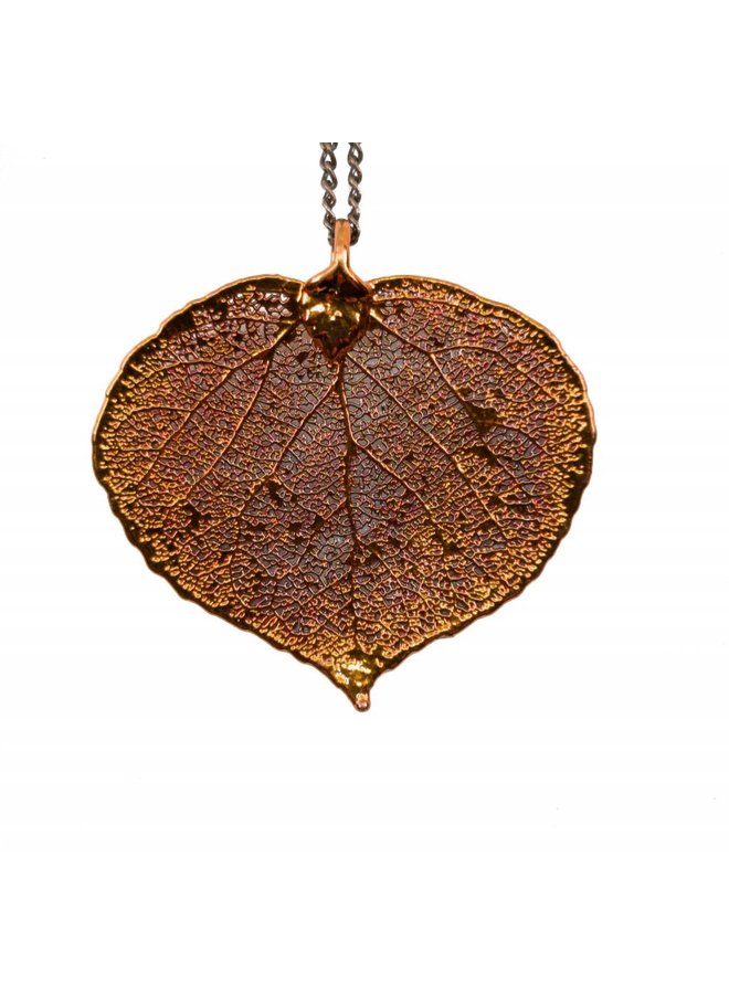 Aspen copper leaf pendant