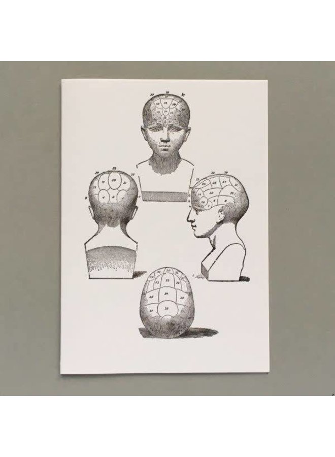 Phrenology heads  hand crafted letterpress card