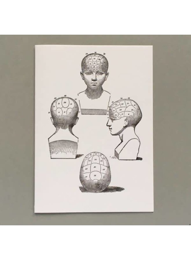 Phrenology heads hand crafted letterpress card