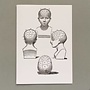 Phrenology heads hand crafted letterpress card
