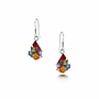 Teardrop mixed real flower drop earrings silver 92