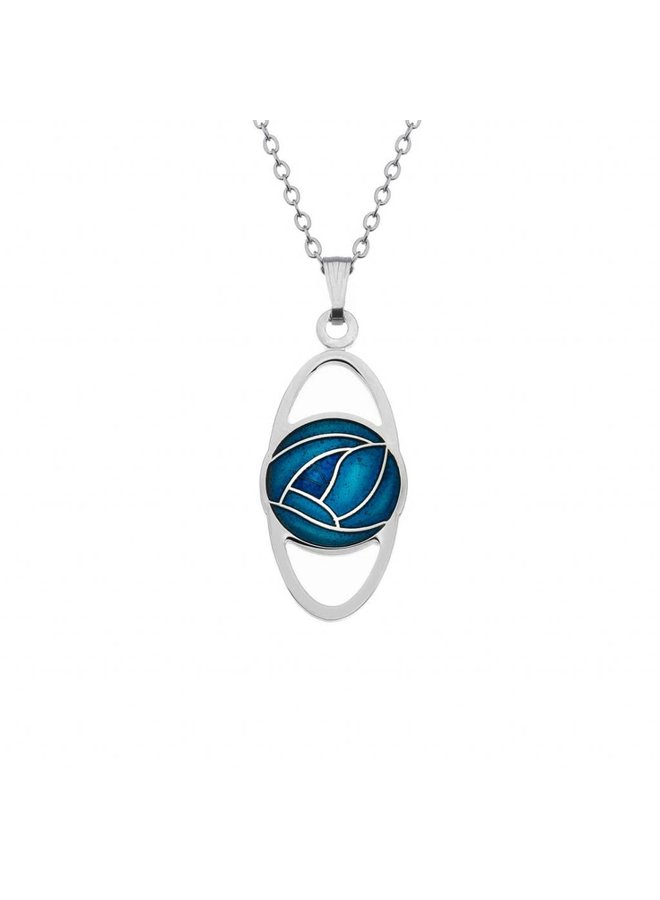 Mackintosh Rose Oval necklace Turquoise