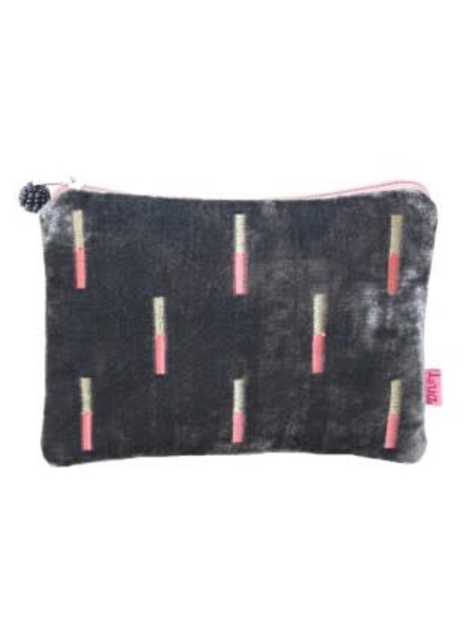 Embroidered and velvet Stick design purse