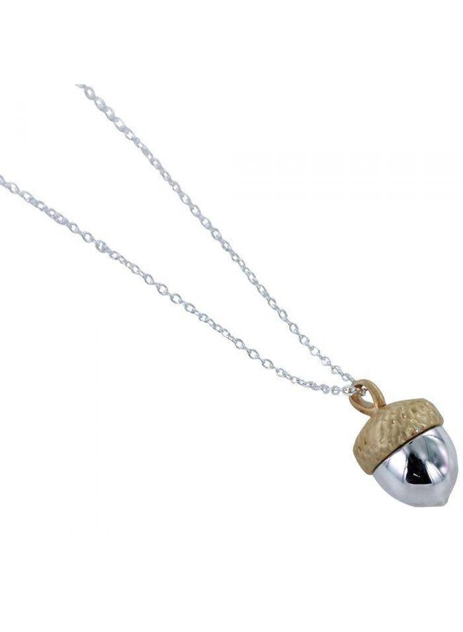 Acorn silver and gold necklace