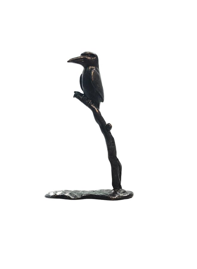 Kingfisher on branch bronze 26