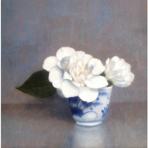 Linda Brill Camelias en una taza de café Linda Brill Camelias en una taza de café