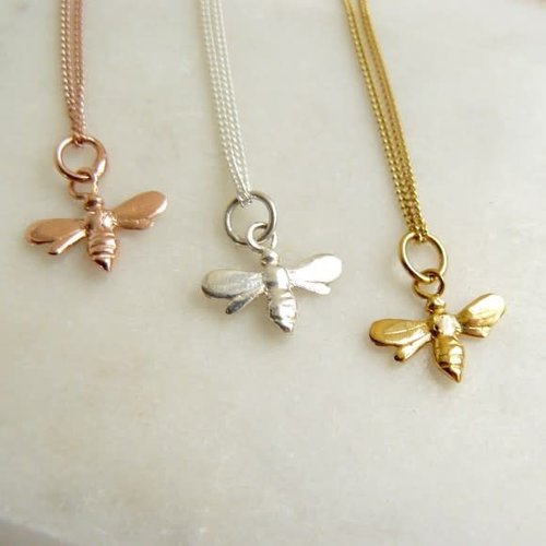 Lime Tree Design Bee tiny rose gold vermeil necklace Lime Tree Design Bee tiny rose gold vermeil necklace