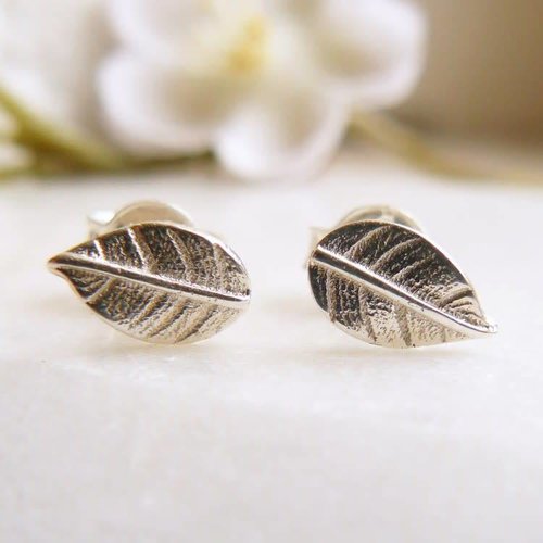 Lime Tree Design Leaf stud silver earrings Lime Tree Design Leaf stud silver earrings