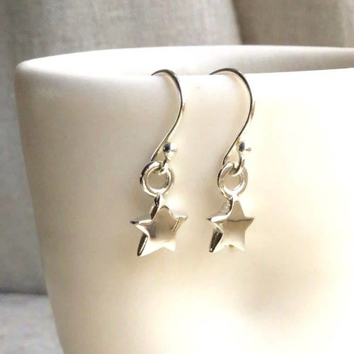 Lime Tree Design Star silver hook earrings Lime Tree Design Star silver hook earrings