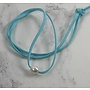 Freshwater Pearl blue suede pendant 042