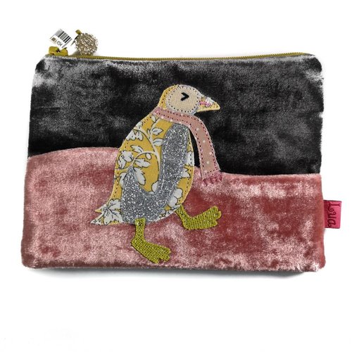 LUA Dancing Penguin velvet appliqued purse LUA Dancing Penguin velvet appliqued purse