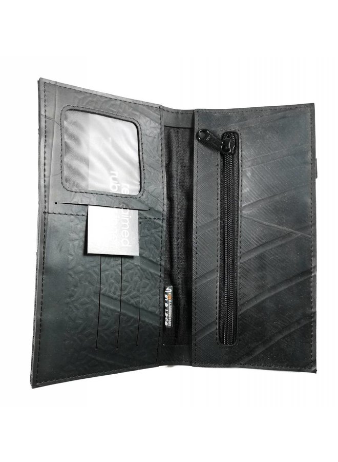 Wallet inner tube Black  slim fastener style