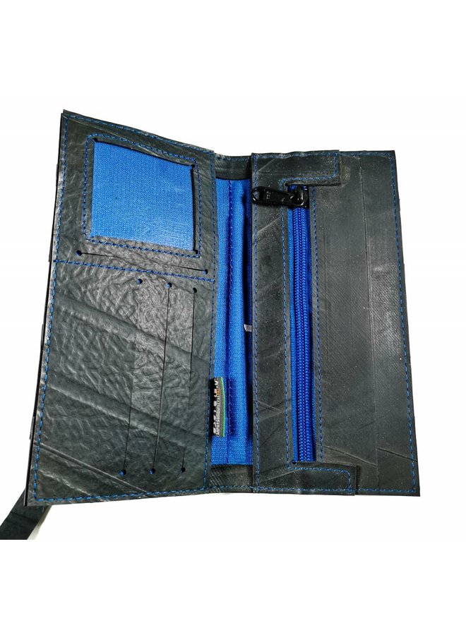 Wallet inner tube Black Blue slim fastener style