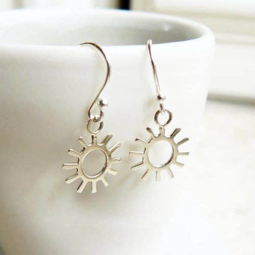 Lime Tree Design Sun silver hook earrings Lime Tree Design Sun silver hook earrings