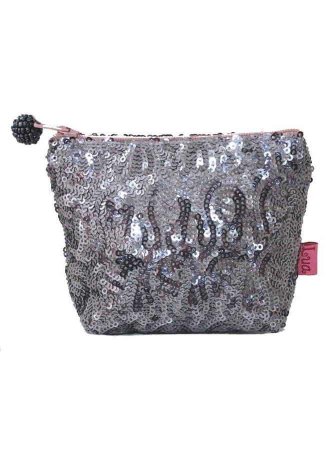 Sequined  zip mini purse