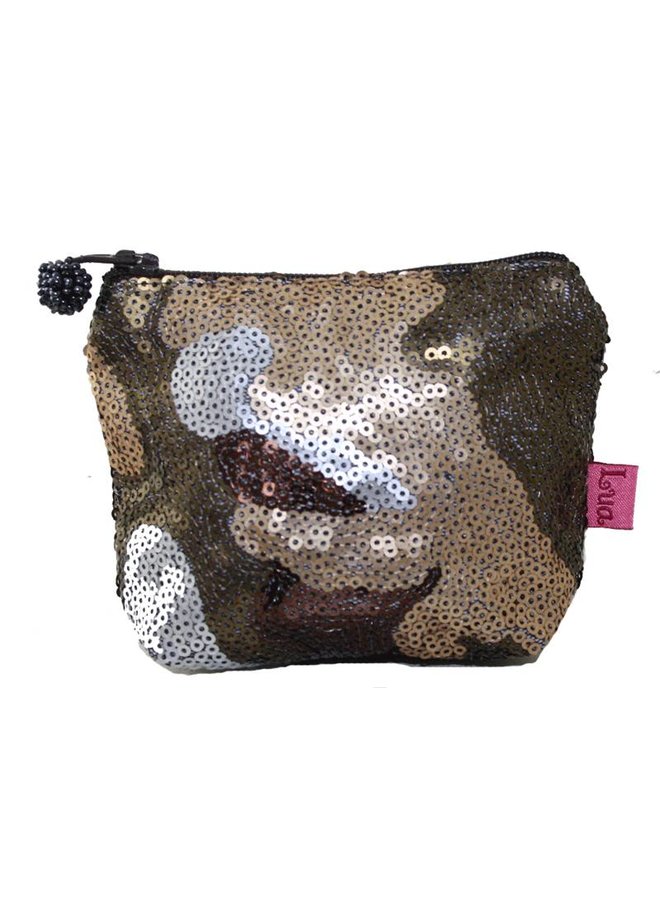 Sequined  zip mini purse