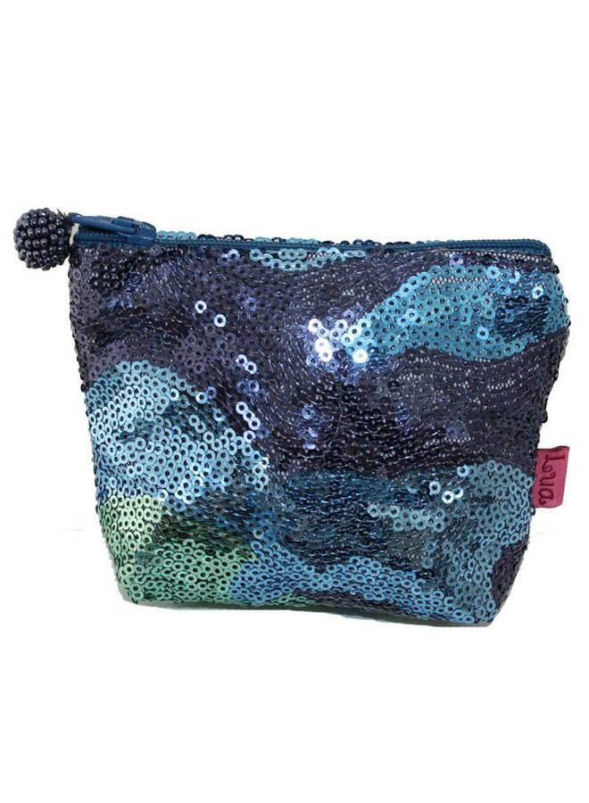 Sequined  zip mini purse