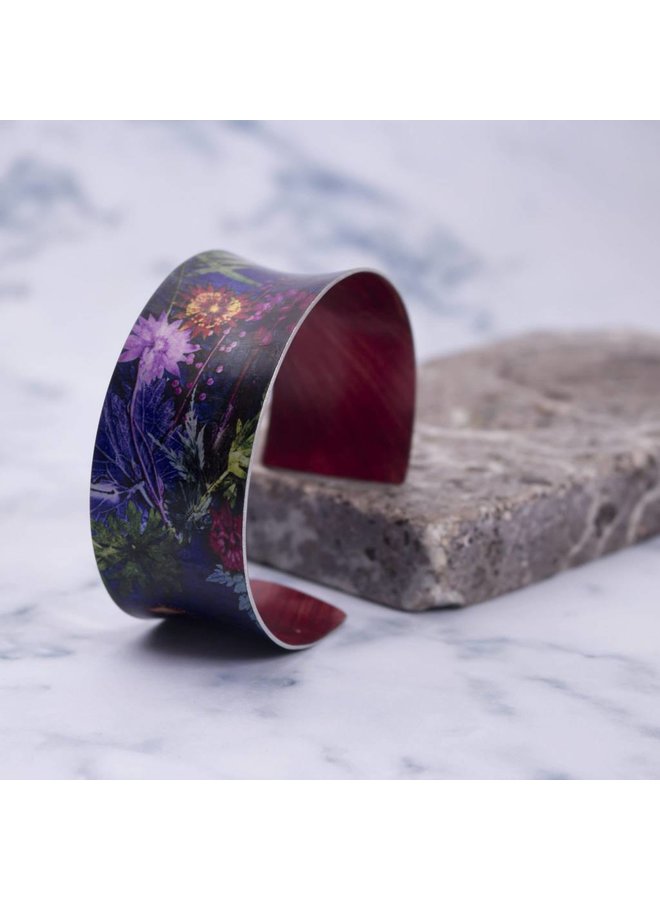 Manschettarmband tropisk indigo botanisk design 13