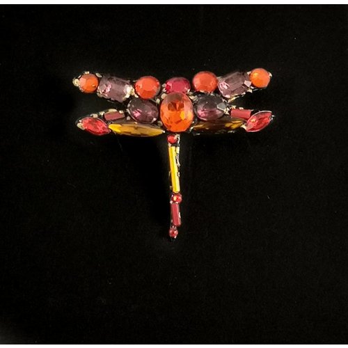 Annie Sherburne Broche libélula naranja vintage 103 Annie Sherburne Broche libélula naranja vintage 103