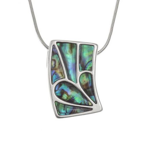Tide Jewellery Rectangle Curve Paua shell necklace 94 Tide Jewellery Rectangle Curve Paua shell necklace 94