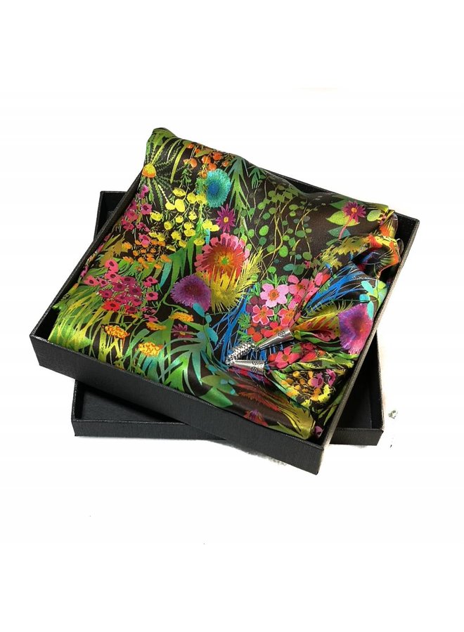 Summer Tresco Satin and Silk Scarf with magnetic clasp Boxed