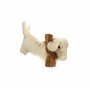 Sausage dog white felt brooch 011