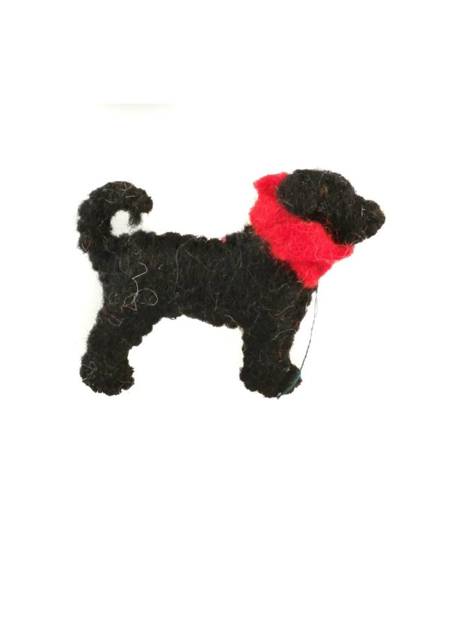 Marley pup black felt brooch 015