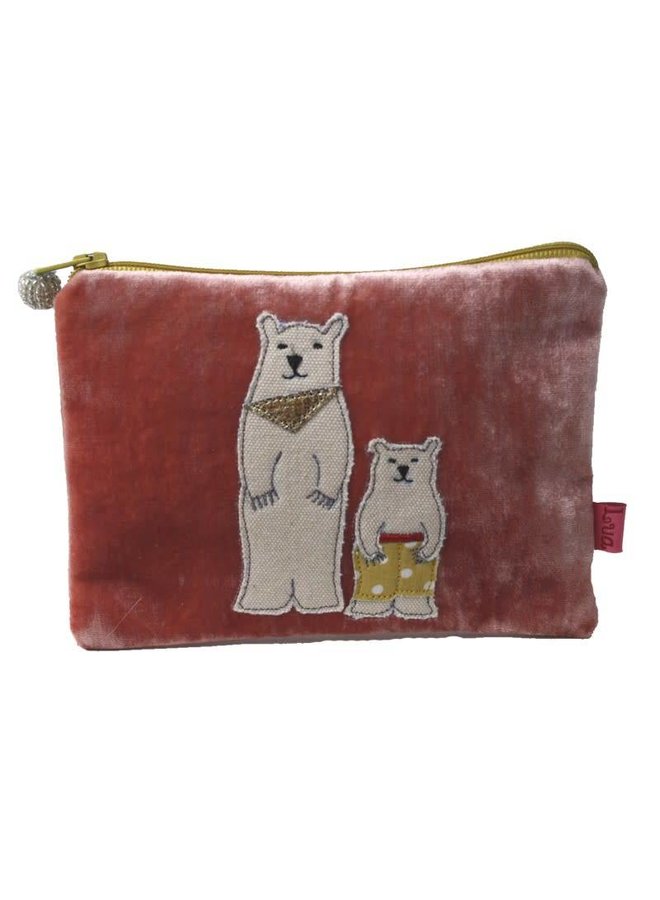 Two Bears Velvet purse